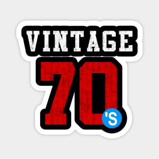 vintage 1970 back print on tshirt Magnet