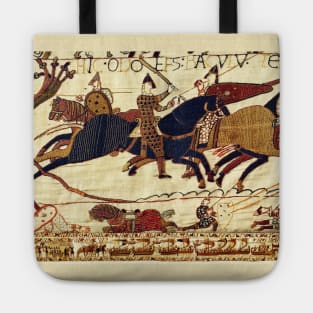 THE BAYEUX TAPESTRY ,ODO IN THE BATTLE OF HASTINGS ,NORMAN KNIGHTS HORSEBACK Detail Tote