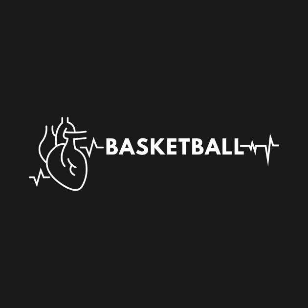 Basketball Heartbeat Shirt by ONEWORDSHIRT