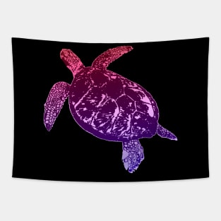 Purple Sea Turtle Tapestry