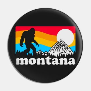 Montana Bigfoot, Sasqautch Montana Mountains, Hiking Retro Yeti Yowi Cryptidcore Pin