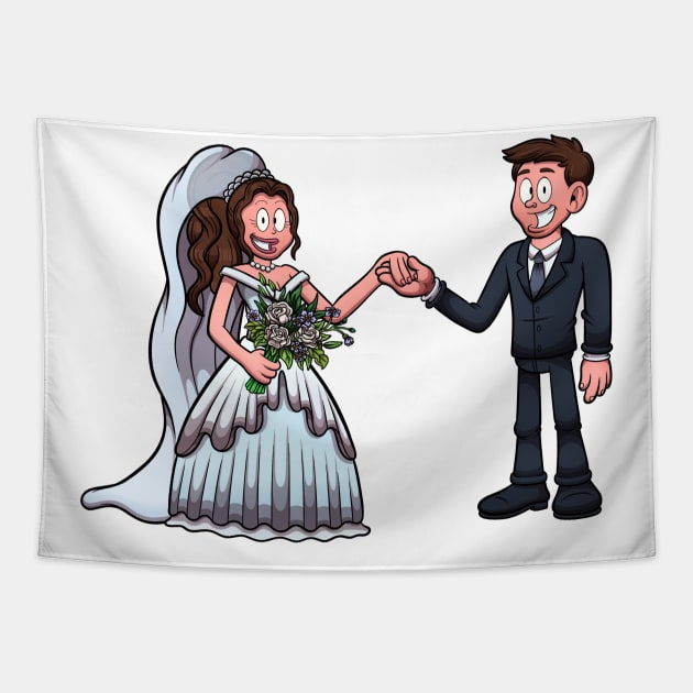 Bride And Groom Tapestry by TheMaskedTooner