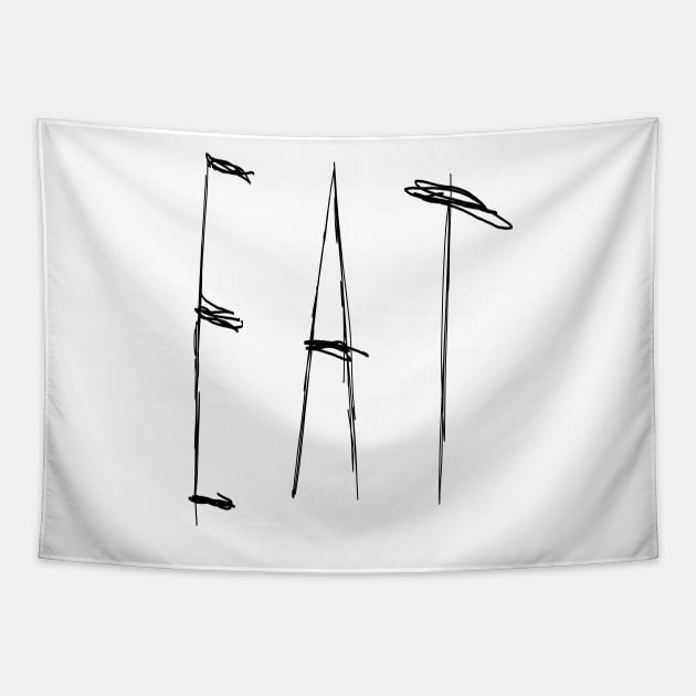 Dark and Gritty Eat Word Text Tapestry by MacSquiddles