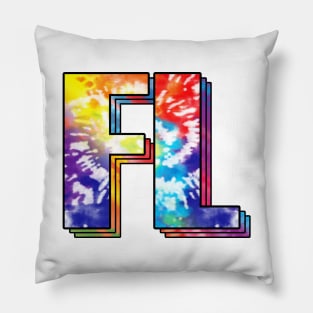 Florida State FL tie dye colorful Pillow