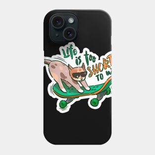 Cat on a skateboard Phone Case