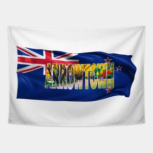 ARROWTOWN - Autumn New Zealand with Flag Tapestry