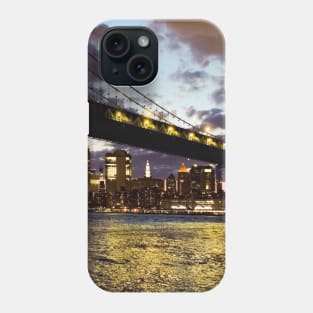 Manhattan Bridge Dumbo Night Skyline Brooklyn NYC Phone Case