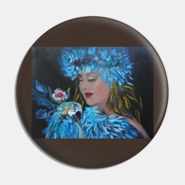 Hula Girl and the Parrot Pin by jennyleeandjim