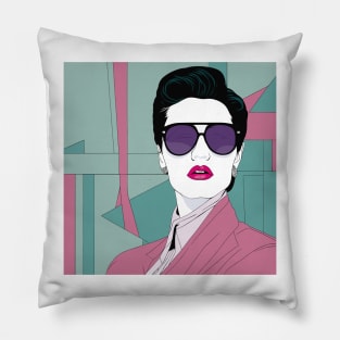 Pink Panache Art Deco 80s Patrick Nagel Pillow