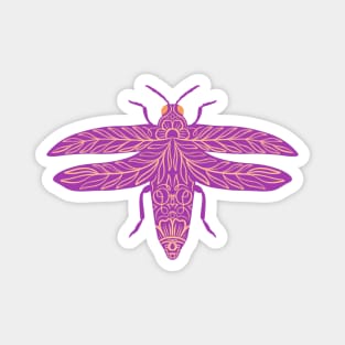 Floral Pink Beetle Magnet