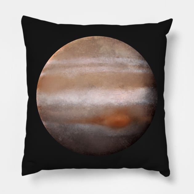 Jupiter planet sticker Pillow by EmeraldWasp