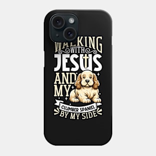 Jesus and dog - Clumber Spaniel Phone Case