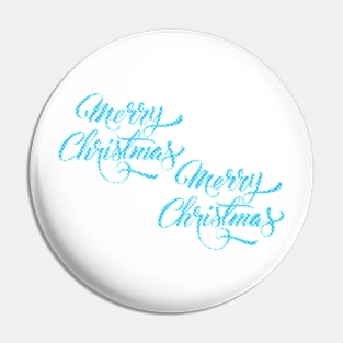 Merry Christmas Snowflakes Typography Pin