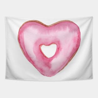 Pink heart donut Tapestry