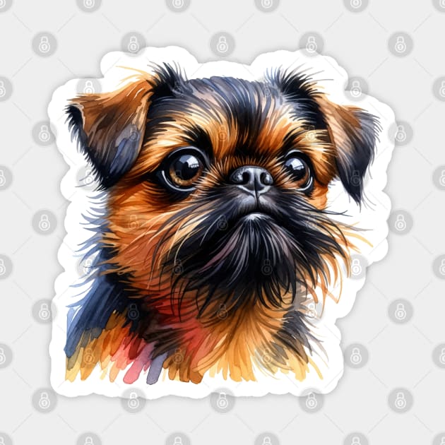 Brussels Griffon Watercolor - Beautiful Dog Magnet by Edd Paint Something