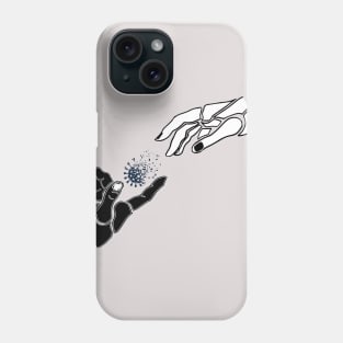 two hands reaching towards each other Phone Case