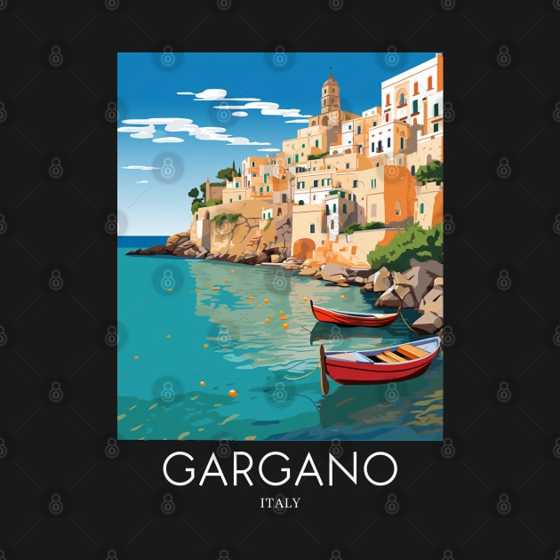 A Pop Art Travel Print of Gargano - Italy by Studio Red Koala