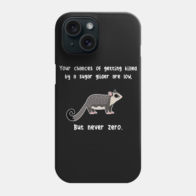 Never Zero Sugar Glider Phone Case by Psitta