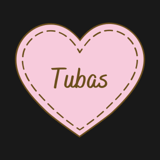 I Love Tubas Simple Heart Design T-Shirt