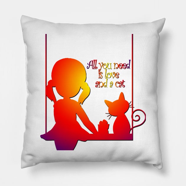 A cat's love Pillow by likbatonboot