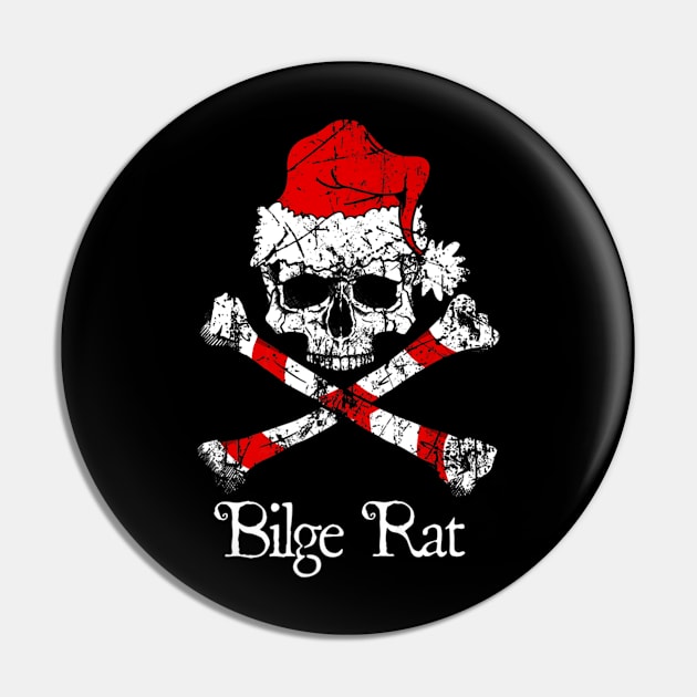 Rat Pirate Christmas Skull Pin by Demon Skull