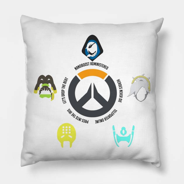 Overwatch Supports Pillow by Vui