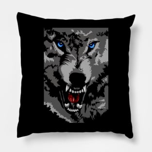 angry wolf Pillow