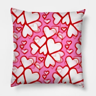 HAPPY Valentines Day White Hearts. Pillow