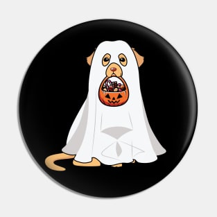 Golden Retriever Dog Ghost Halloween Pumpkin Pin