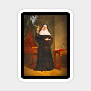 Holy Smoke! Cigar Smoking Nun Magnet