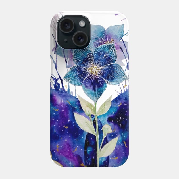 Kikyo Flower Phone Case by Cheese_Wen Art