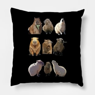 Capybara Everywhere Pillow