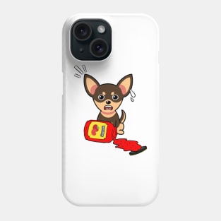 Funny small dog spilled tomato ketchup Phone Case