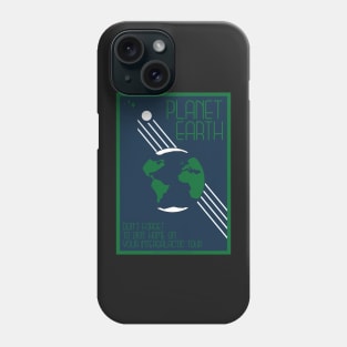 Art Deco Space Travel Poster - Earth Phone Case