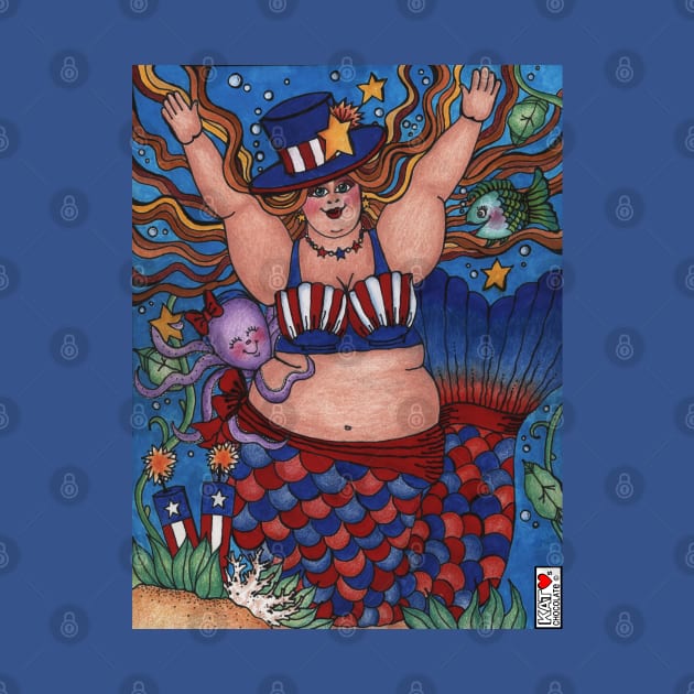 Red White & Blue Mermaid by Kat Loves Chocolate