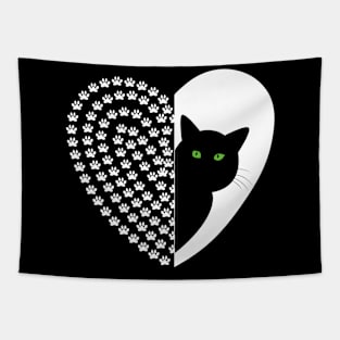 Black and White Cat Tapestry