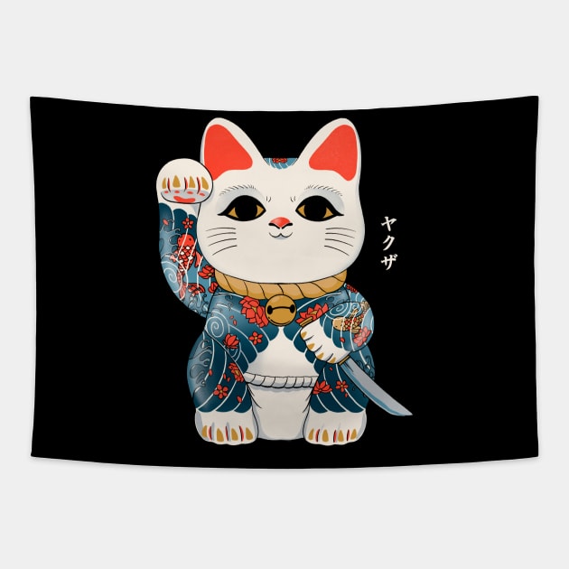 Lucky Cat Yakuza Tapestry by ppmid