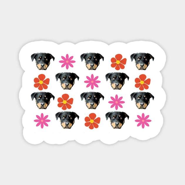 Rottweiler Dog Flower Face Masks Rottie Rottweiler Magnet Teepublic Puppy dog animals the beast face hand background wallpaper widescreen full screen hd wallpapers fullscreen pet dogs dog puppy dog. teepublic