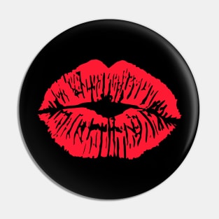 Red lips lipstick Kiss Pin