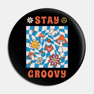 Stay groovy retro vintage 70s 80s aesthetic Pin