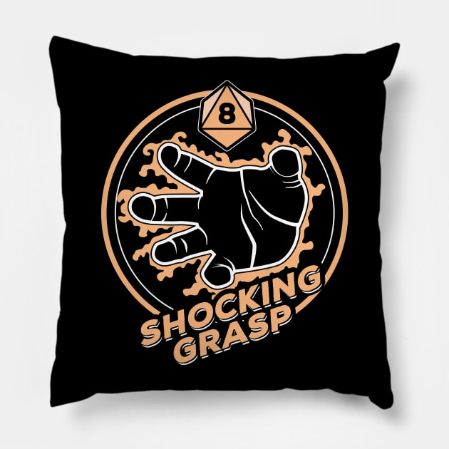 D&D Spell Shocking Grasp Pillow by Natural 20 Shirts