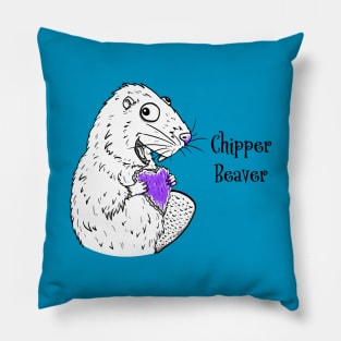 Chipper Beaver - Violet Edition Pillow