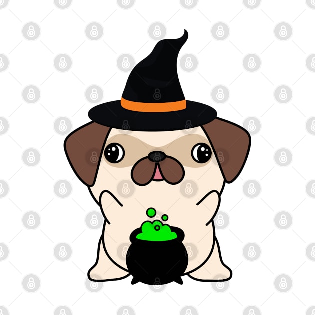 Cute pug dog is a witch by Pet Station