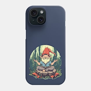 Gnome and mushrooms meditation Phone Case