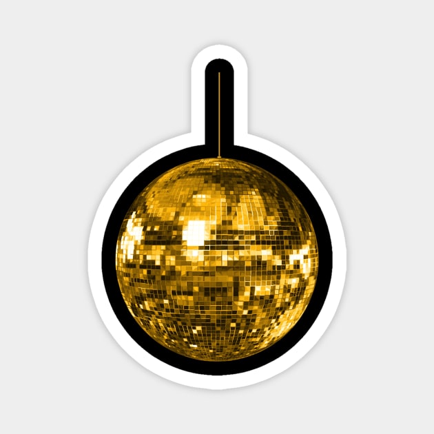 Gold Yellow Disco Ball Magnet by Art by Deborah Camp