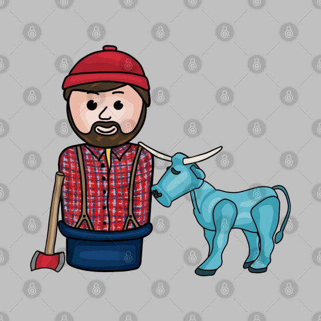 Paul Bunyan and Babe the Blue Ox by Slightly Unhinged