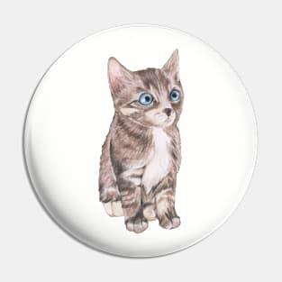 Watercolor Kitten Pin