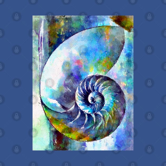 Watercolor Nautilus by danieljanda