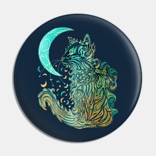 Cat Moon Dreaming (Turquoise Edition) Pin