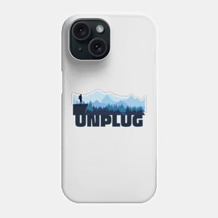 UNPLUG Adventurer Hiker Standing Over A Cliff Wachting Over A Mountain Range With Forest Phone Case